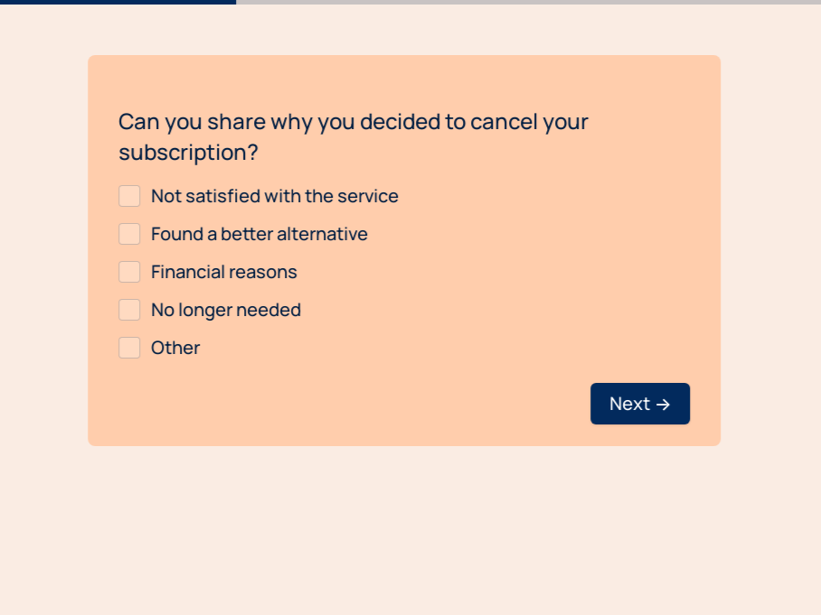Cancellation Feedback Forms
